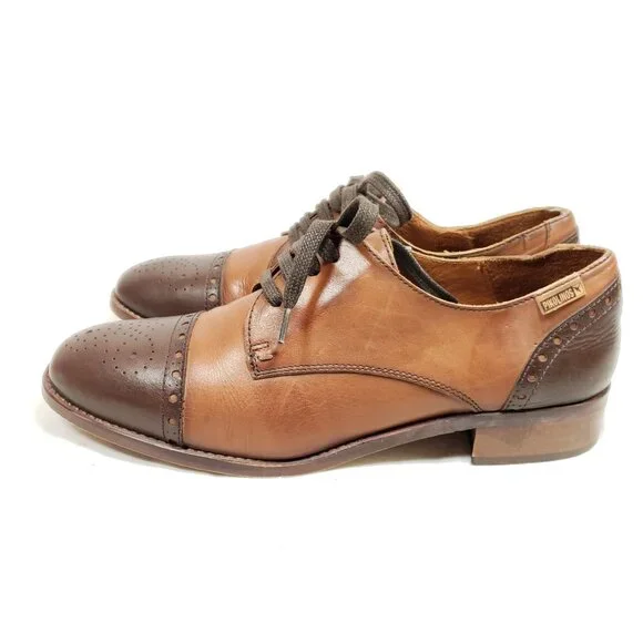 Pikolinos Cap Toe Oxfords Men's Size 7 Two-tone Leather - Picture 5 of 8